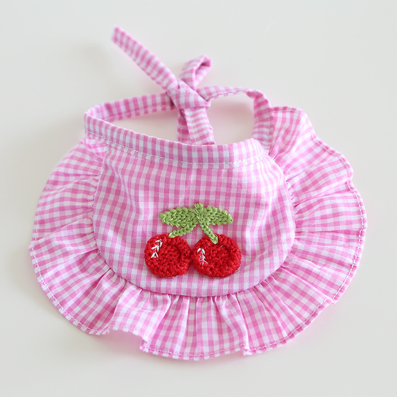 Háziállat-bib, pamut-poliészter, rácsminta, négy évszakos általános használat