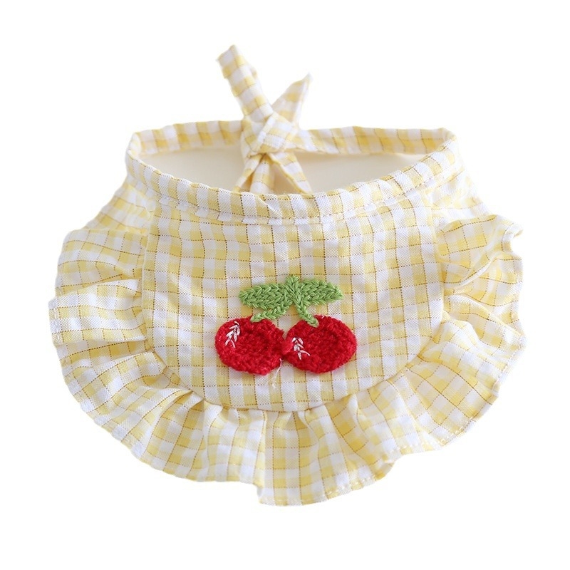 Háziállat-bib, pamut-poliészter, rácsminta, négy évszakos általános használat