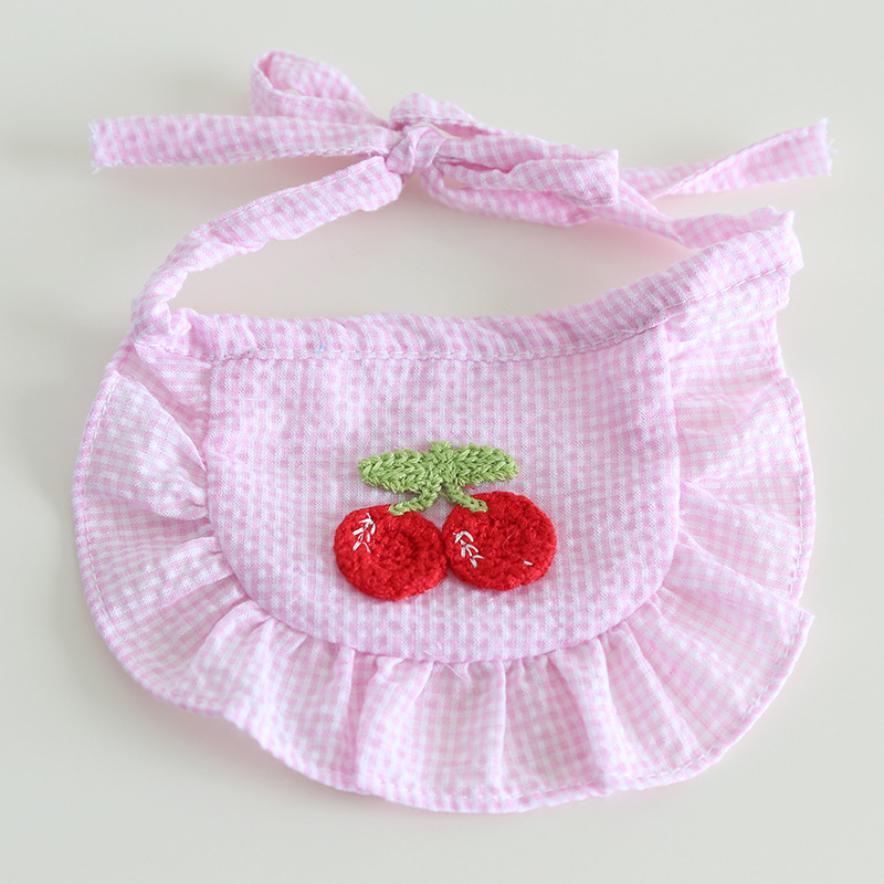 Háziállat-bib, pamut-poliészter, rácsminta, négy évszakos általános használat