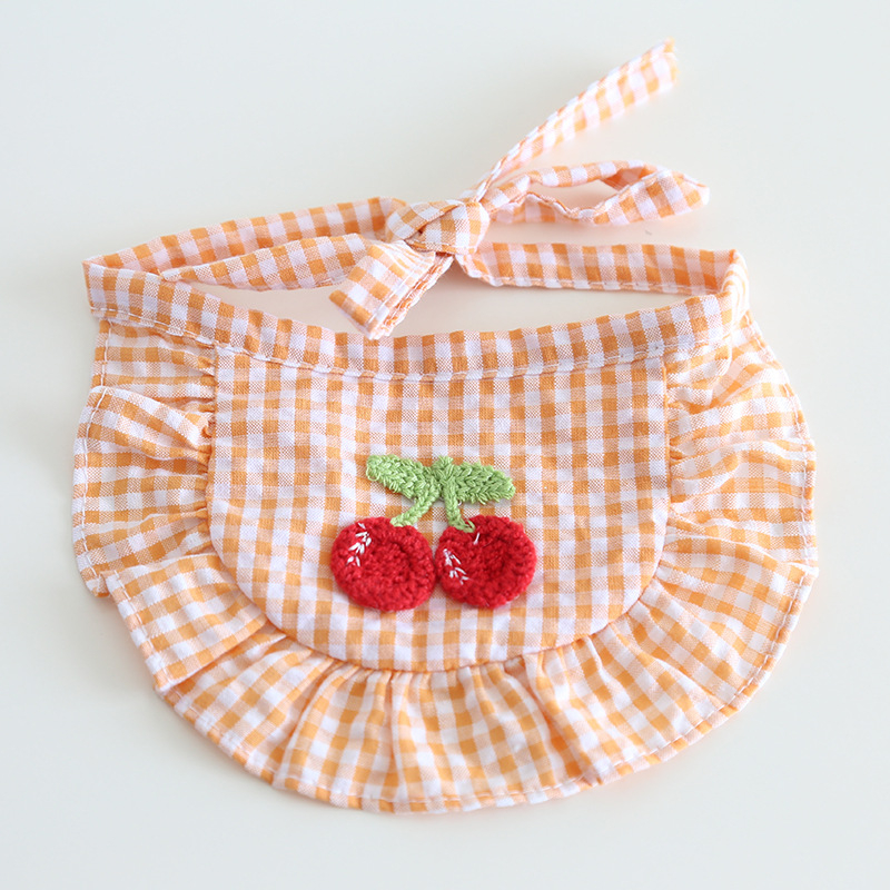 Háziállat-bib, pamut-poliészter, rácsminta, négy évszakos általános használat