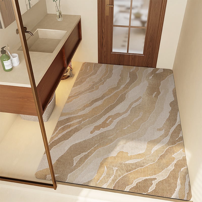 Dijatomska mulj absorbentni tepih za kupaonicu, protuklizni kvadratni tepih, s uzorkom cvijeća, perivi, prilagodljivo, moderni minimalistički stil, jesen 2024