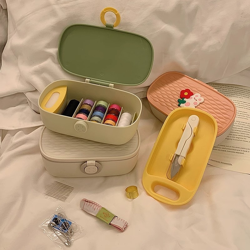 Шевна кутия за съхранение — многофункционален преносим комплект за шиене, 105-частен набор, тегло 0,22 кг, частна марка, с възможност за персонализиране