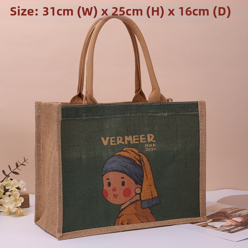 Taška Tote z plátna a jut, UV tlač loga, prispôsobiteľný dizajn