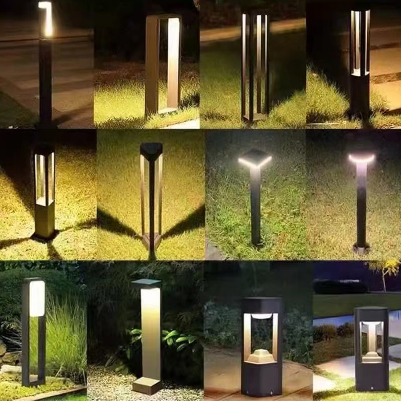 Vanjska IP65 LED lampica za travu, lijevani aluminij + akril, 7–12W, geometrijski/abstraktni dizajn, trajanje osvjetljenja preko 36 sati
