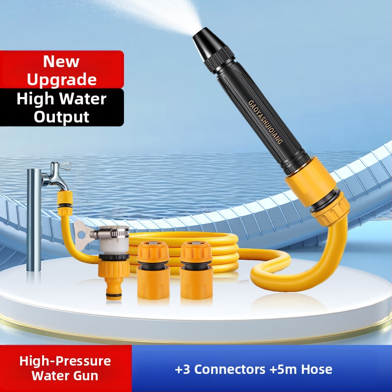 Vysokotlaková pištoľ na umývanie áut a domáce zalievanie, telo z plastu, konektor z hliníkovej zliatiny, rovná rukoväť, model 3987