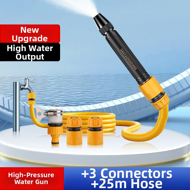 Vysokotlaková pištoľ na umývanie áut a domáce zalievanie, telo z plastu, konektor z hliníkovej zliatiny, rovná rukoväť, model 3987