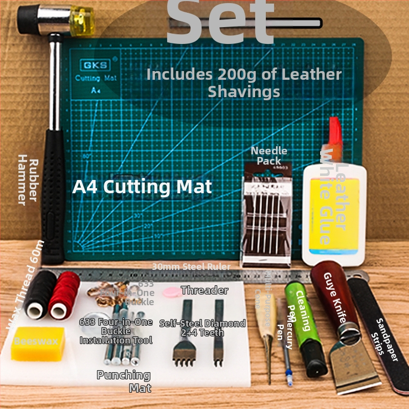3YK DIY set alata za kožu: alati za graviranje kože i ručno šivanje, osnovni luksuzni set