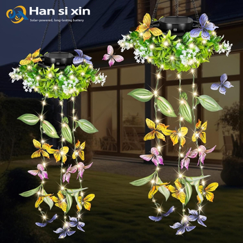 LED krajinné svietidlo so solárnym napájaním, visiacou umeleckou rastlinou pre vonkajšie použitie (LED zdroj, IP65, model Sz-24029e)