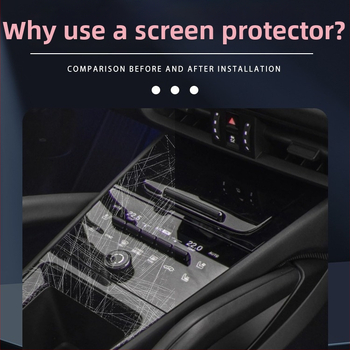TPU zaštitni film za unutrašnjost Porsche Cayenne za središnji zaslon i upravljačku ploču, kaljeno, otporno na ogrebotine i habanje, otporno na visoke i niske temperature