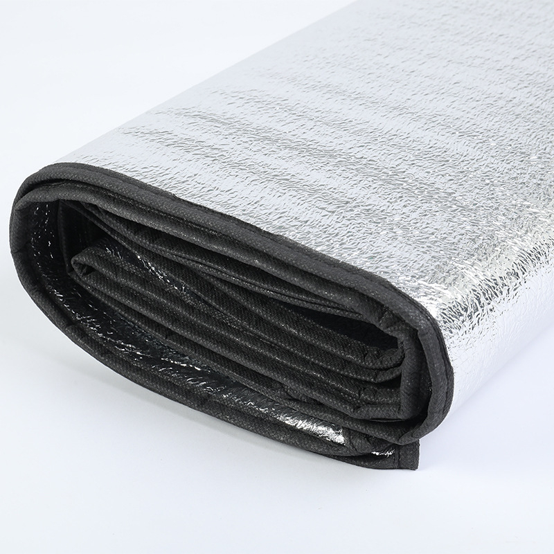 Dvostrani podmetač s aluminijskom folijom protiv vlage — piknik podloga, kompozit od perlaste pamuka, 260 g, za 4–6 osoba, protuklizna