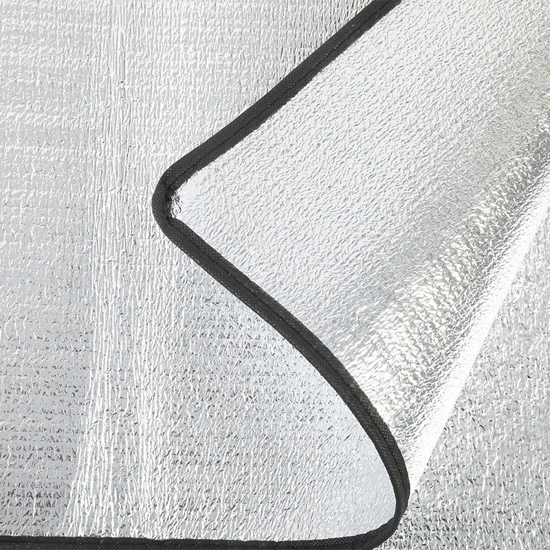 Dvostrani podmetač s aluminijskom folijom protiv vlage — piknik podloga, kompozit od perlaste pamuka, 260 g, za 4–6 osoba, protuklizna