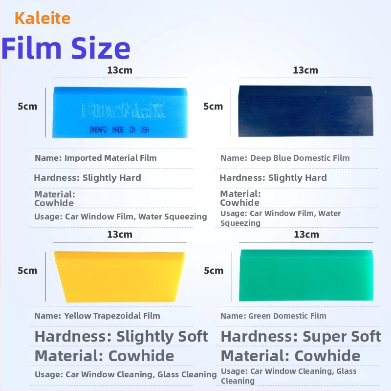 Nástroj na inštaláciu automobilového filmu s gumovou páskou z hovädzej šľachy a tvrdým skleným škrabkárom, KALETTE, 55 g