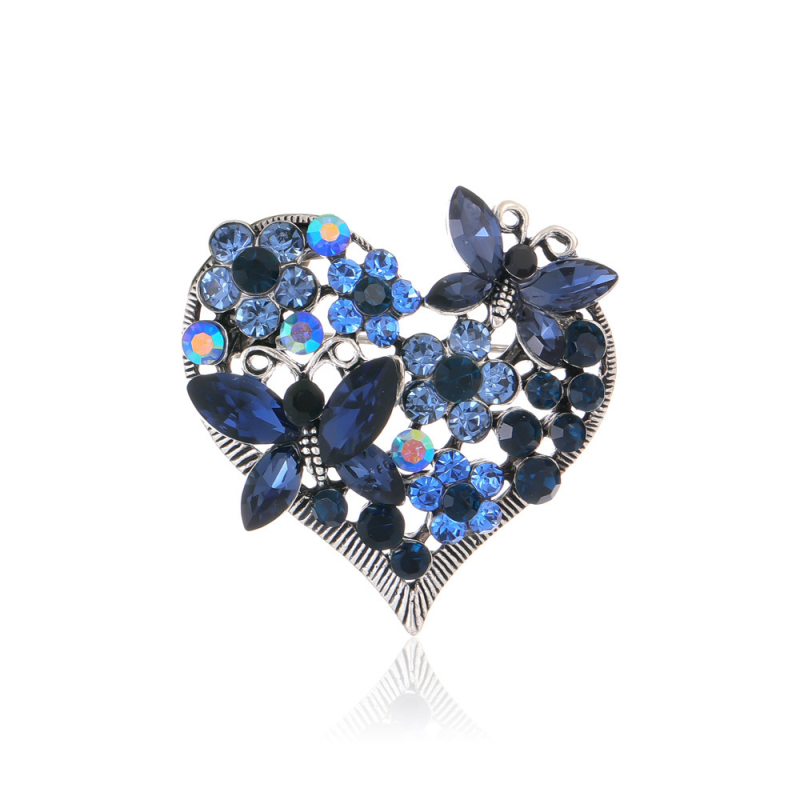 Брошка, сърцевидна форма, цинкова сплав, електроплакиране, унисекс, зима 2023