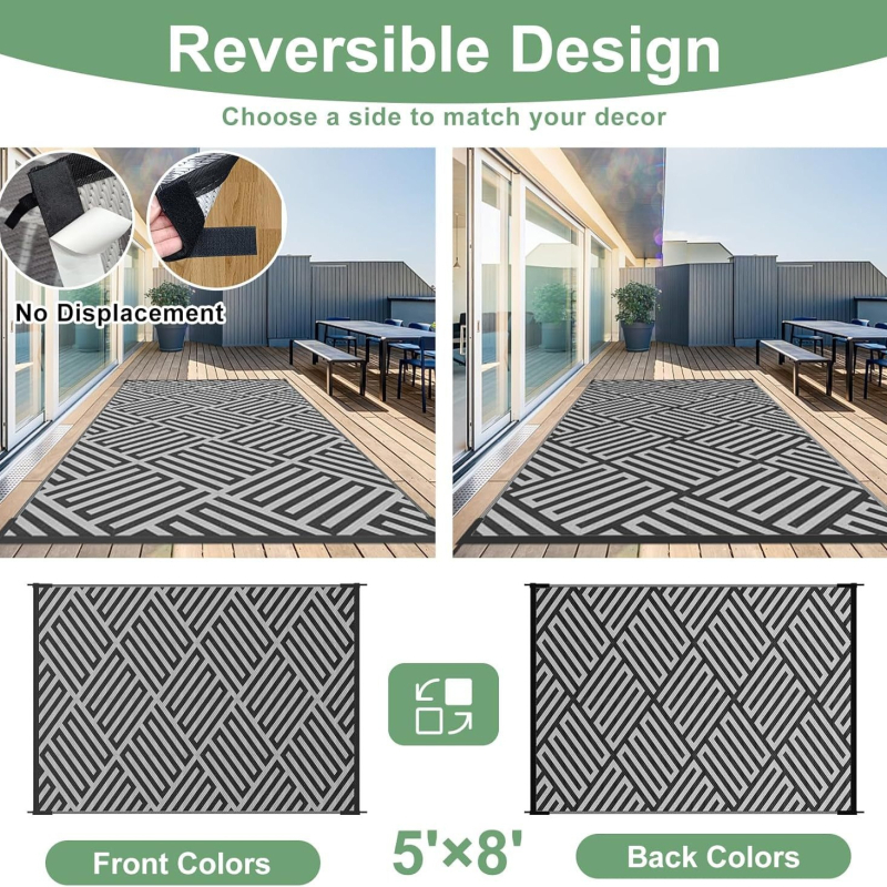 RV къмпинг подложка за пода – PP тръбно преплетена градинска постелка, влагозащитна и антистарееща, плат от кухи пластмасови тръби, персонализируема за външна градина за 5–10 души