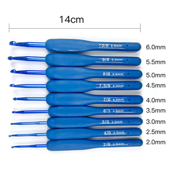 Куки за плетене комплект с TPR мека дръжка, силиконови куки, японски стил, лукс, 500 комплекта, 35 г