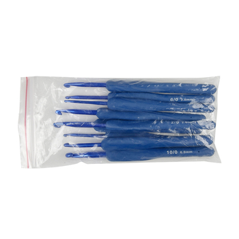 Куки за плетене комплект с TPR мека дръжка, силиконови куки, японски стил, лукс, 500 комплекта, 35 г