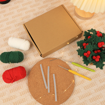 Set za izradu čestitnih podmetača za voće s uputom, DIY ručno pleteni materijalni paket, kutija od 30 komada, ukupna težina 250 g, marka WU, mogućnost prilagodbe