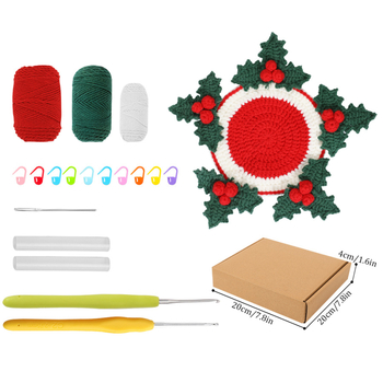 Set za izradu čestitnih podmetača za voće s uputom, DIY ručno pleteni materijalni paket, kutija od 30 komada, ukupna težina 250 g, marka WU, mogućnost prilagodbe