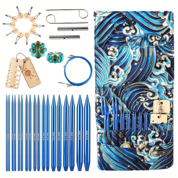 Комплект кръгли плетачни игли с разглобяеми пръстени – метални, марка Looen/luanen