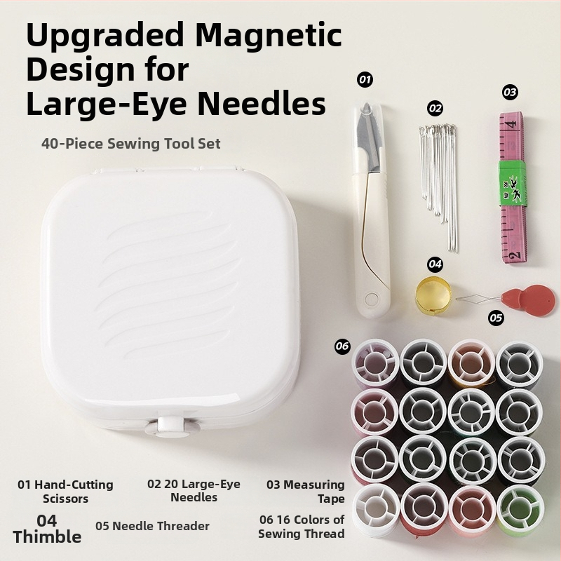 Φορητό κουτί ραφής – Πλαστική κατασκευή, σετ 100 τεμαχίων, στυλ αγροτικό, απλό, ελαφρύς πολυτελής