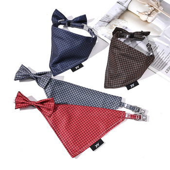 Háziállatoknak szánt háromszög kendő – pamut, kockás minta, twill szövés, nyomtatott felület