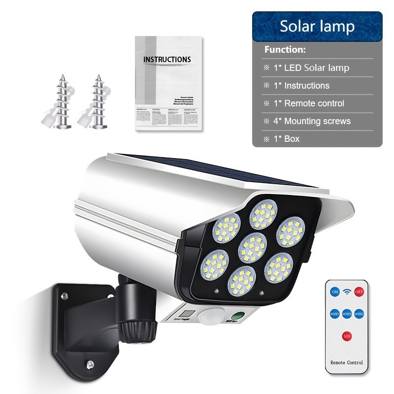 Solarna vanjska LED zidna rasvjeta s senzorom pokreta, IP54, 16W, 3.7V, model JD-2178T