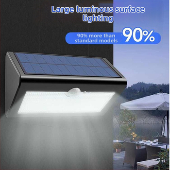 Solárne vonkajšie svetlo na záhradu s pohybovým senzorom, IP66 vodotesné, 5000 lm, 6000K, LED stenové svetlo 100-300W