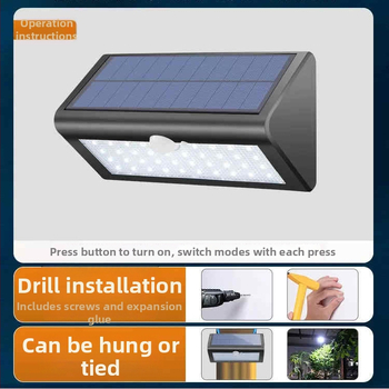 Solárne vonkajšie svetlo na záhradu s pohybovým senzorom, IP66 vodotesné, 5000 lm, 6000K, LED stenové svetlo 100-300W
