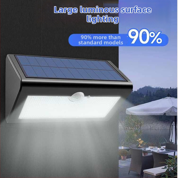 Solárne vonkajšie svetlo na záhradu s pohybovým senzorom, IP66 vodotesné, 5000 lm, 6000K, LED stenové svetlo 100-300W