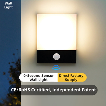 Vonkajšia stenová lampa s pohybovým senzorom, IP65 vodotesná, 20 LED, 1600 lm, 6000K biele svetlo, 110-220V