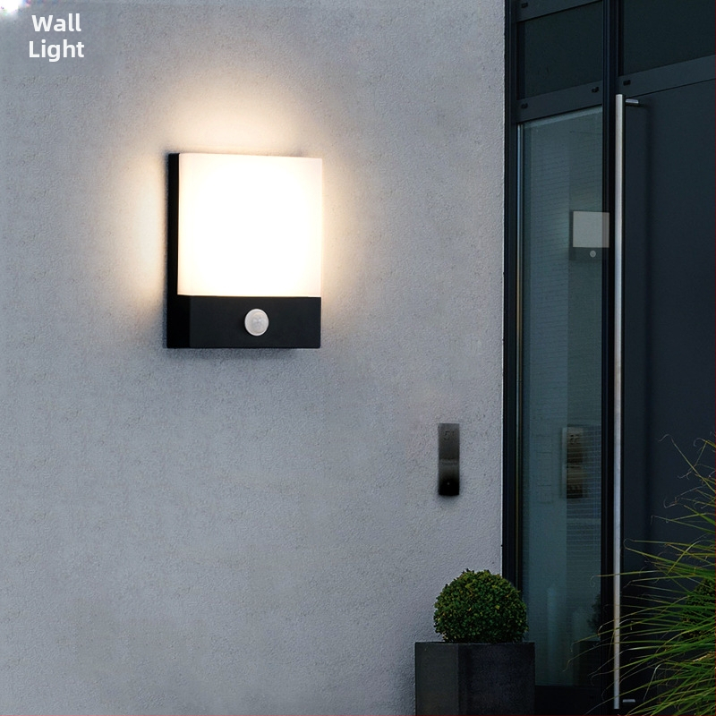 Vonkajšia stenová lampa s pohybovým senzorom, IP65 vodotesná, 20 LED, 1600 lm, 6000K biele svetlo, 110-220V