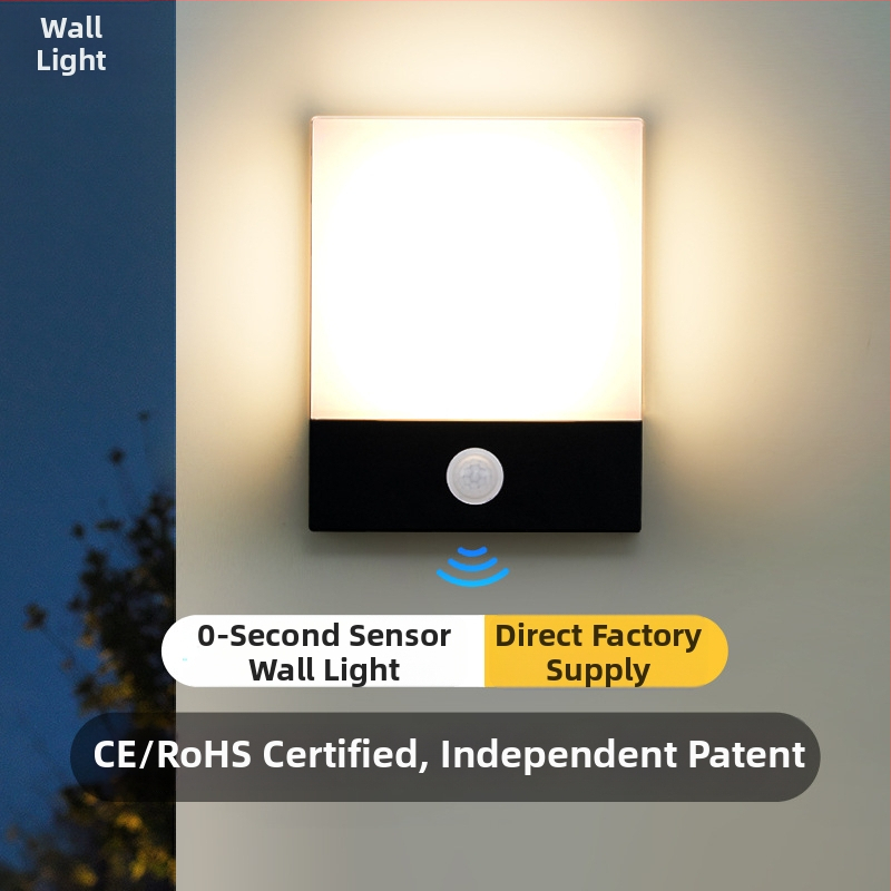Vonkajšia stenová lampa s pohybovým senzorom, IP65 vodotesná, 20 LED, 1600 lm, 6000K biele svetlo, 110-220V