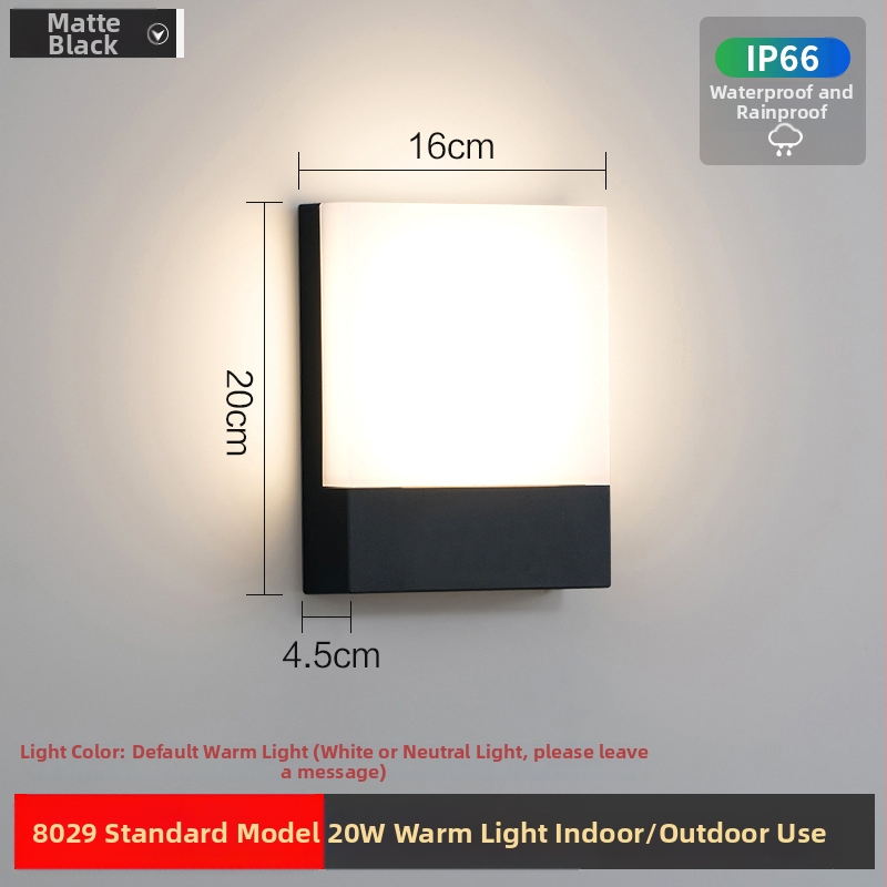 Vonkajšia stenová lampa s pohybovým senzorom, IP65 vodotesná, 20 LED, 1600 lm, 6000K biele svetlo, 110-220V