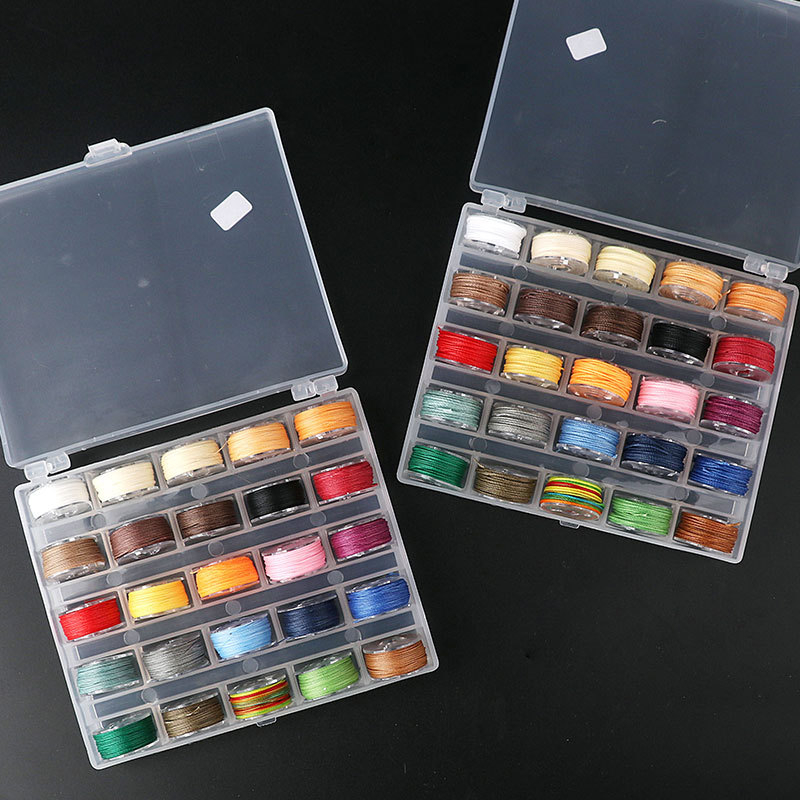 Νήμα ραφής για δέρμα – Κερωμένο κυκλικό πλεγμένο σκοινί, για χειροποίητο ράψιμο, σετ