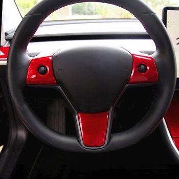 Naljepnica za zaštitu tipki volana za Tesla Model 3/Y, karbonski uzorak, ABS materijal, model MODEL3/Y-SWT