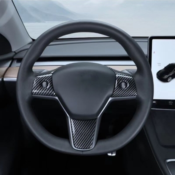 Naljepnica za zaštitu tipki volana za Tesla Model 3/Y, karbonski uzorak, ABS materijal, model MODEL3/Y-SWT