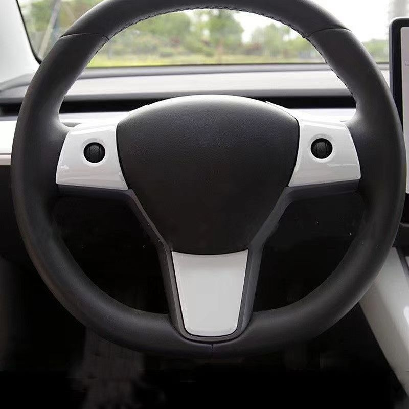 Naljepnica za zaštitu tipki volana za Tesla Model 3/Y, karbonski uzorak, ABS materijal, model MODEL3/Y-SWT