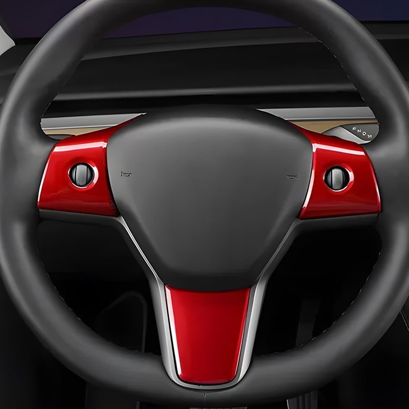 Naljepnica za zaštitu tipki volana za Tesla Model 3/Y, karbonski uzorak, ABS materijal, model MODEL3/Y-SWT