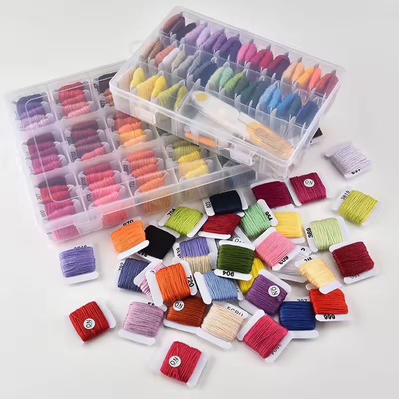 Set za križno šivanje: platno 14CT, skup alata za šivanje, kutija za pohranu niti, DIY set za šivanje