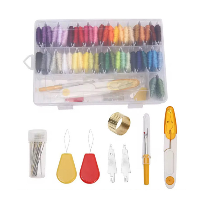 Set za križno šivanje: platno 14CT, skup alata za šivanje, kutija za pohranu niti, DIY set za šivanje