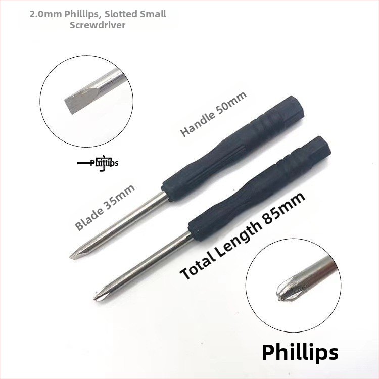 Presný mikro skrutkovač s krížovou hlavou, 45# oceľ, nemagnetický, PP rukoväť, hmotnosť 3.0 g