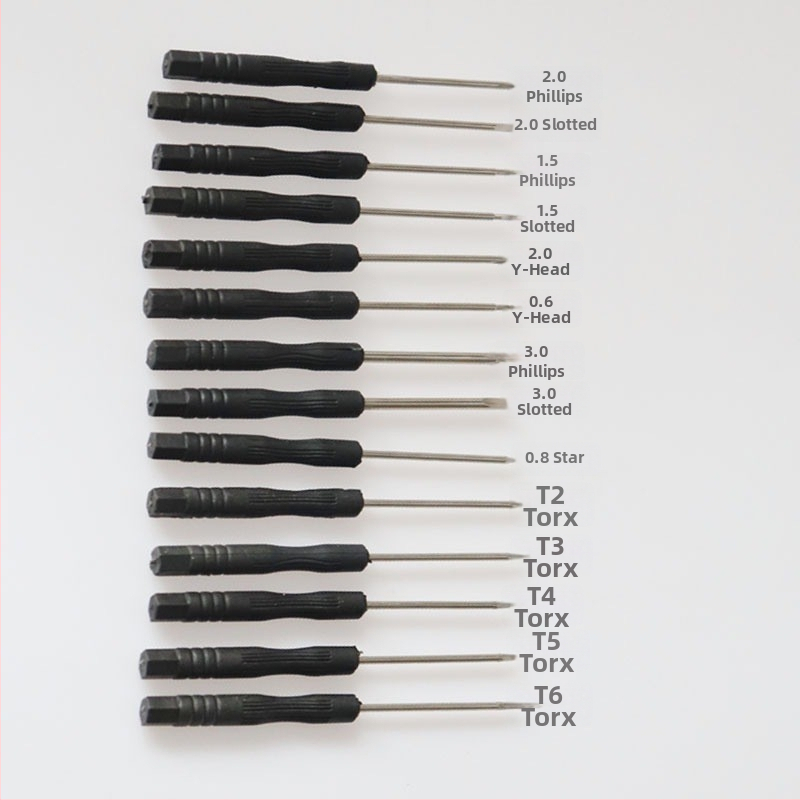 Presný mikro skrutkovač s krížovou hlavou, 45# oceľ, nemagnetický, PP rukoväť, hmotnosť 3.0 g