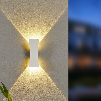Външна водоустойчива LED стенна лампа с две глави, 6W, 220V, алуминиев корпус, IP65, 3000-6000K