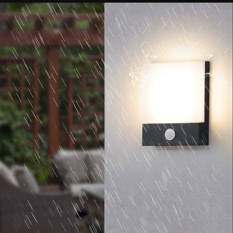 Външно стенно осветление IP65 водоустойчиво с датчик за движение, 28 светодиода (Sanan), 85–265V, цветова температура 3000K/4000K/6000K