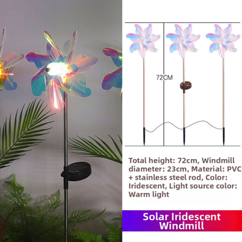 Solarna vrtna svjetiljka s vetrenjačom LED, IP55, 6–12 sati rada, model Solar windmill light