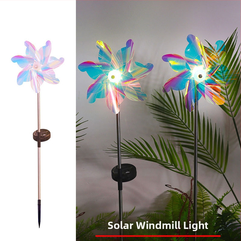 Solarna vrtna svjetiljka s vetrenjačom LED, IP55, 6–12 sati rada, model Solar windmill light