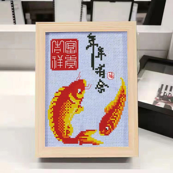 Set za križno šivanje: laneno platno, 11-CT, kineski stil motiva, moderni minimalistički dizajn