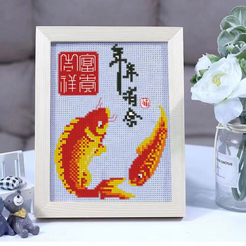 Set za križno šivanje: laneno platno, 11-CT, kineski stil motiva, moderni minimalistički dizajn