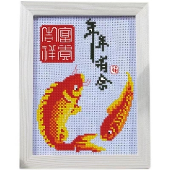 Set za križno šivanje: laneno platno, 11-CT, kineski stil motiva, moderni minimalistički dizajn