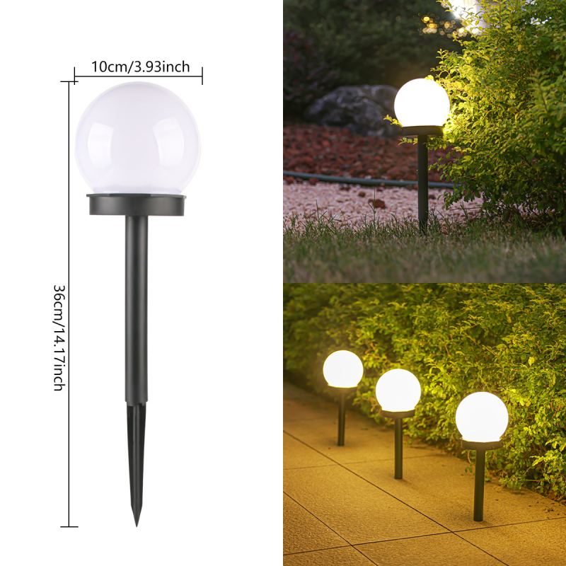 Solarna kuglasta lampa za vrt s LED četverobojnim dimmerom i E27 utičnicom, ručni prekidač, 1.2V
